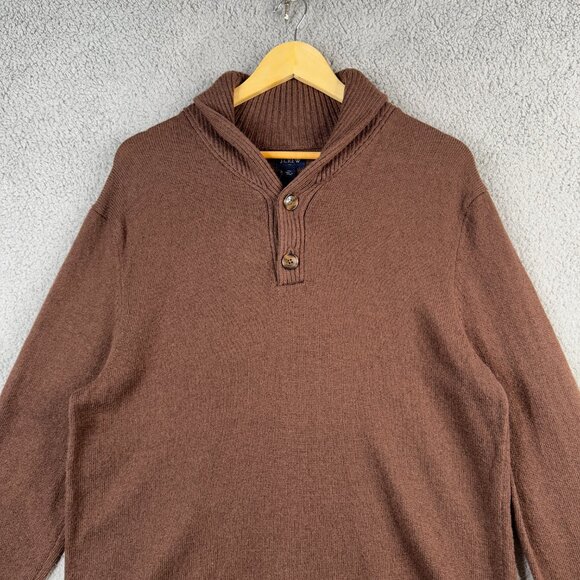 J. Crew Sweater Mens Size XL Brown Shawl Collar In Supersoft Lambswool Blend NWT - Picture 3 of 14